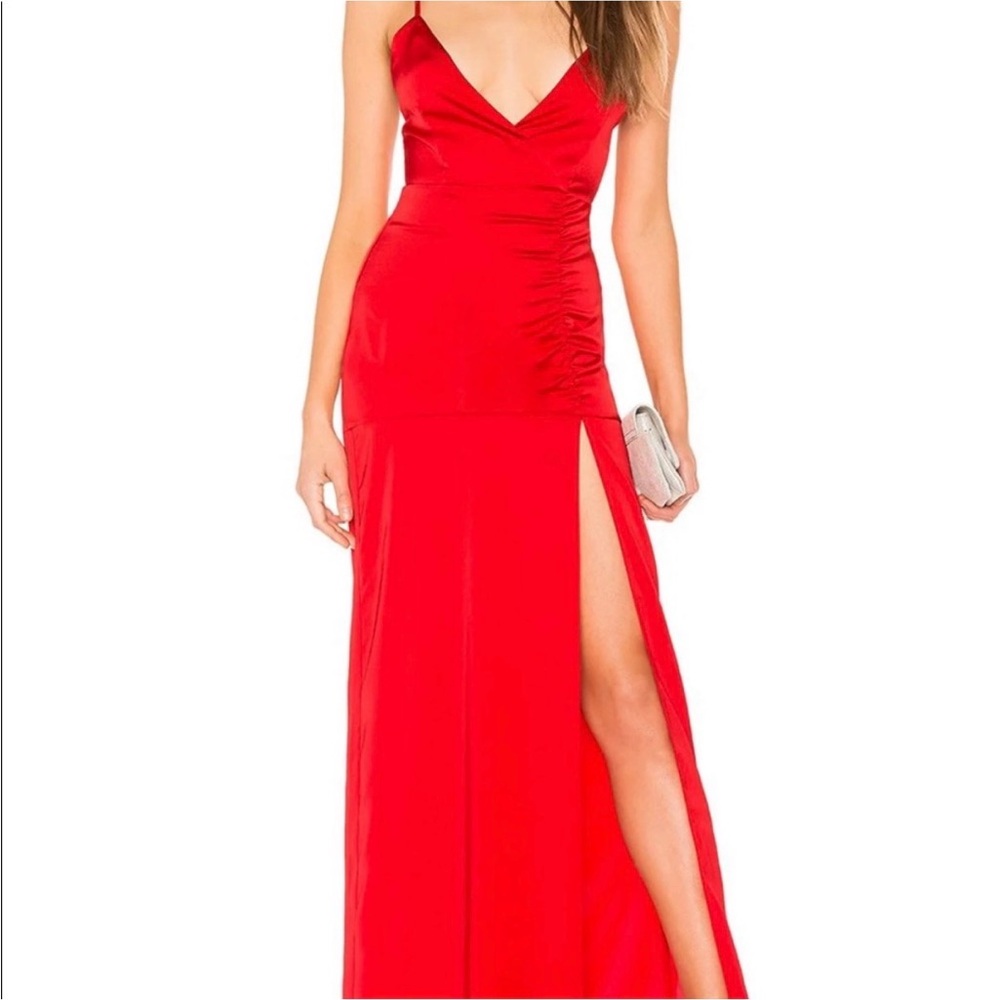 Revolve Privacy Please Red Spaghetti-Strap Evening Gown
